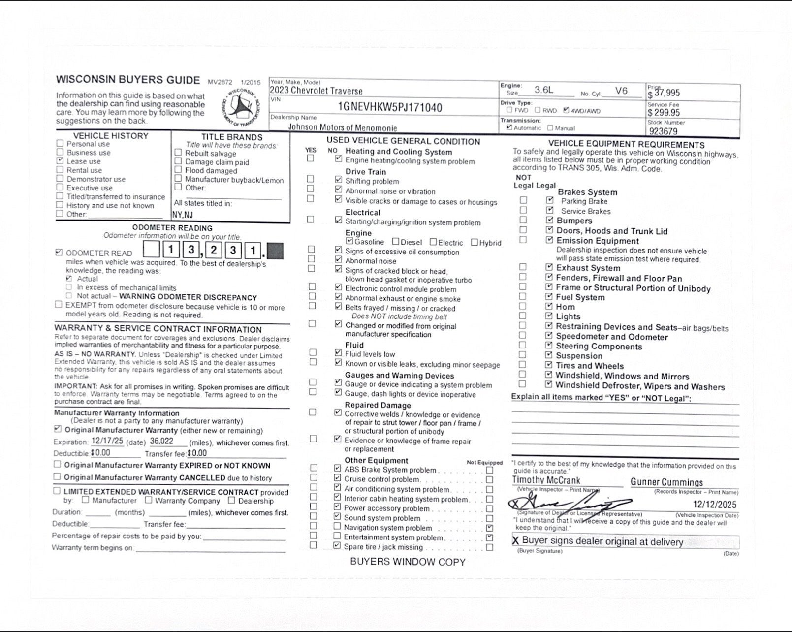 2023 Chevrolet Traverse LT Leather