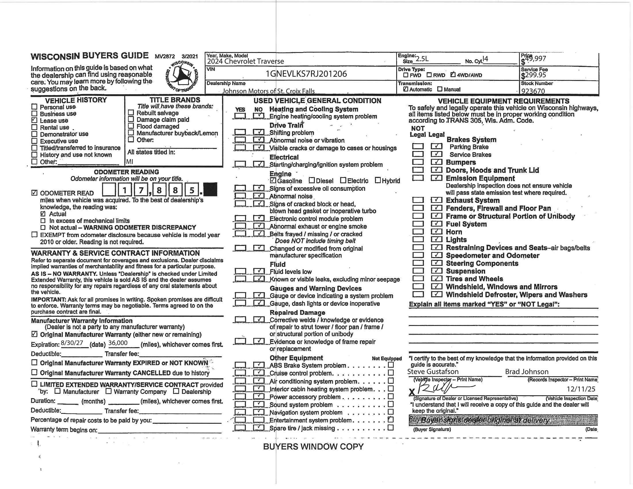 2024 Chevrolet Traverse RS