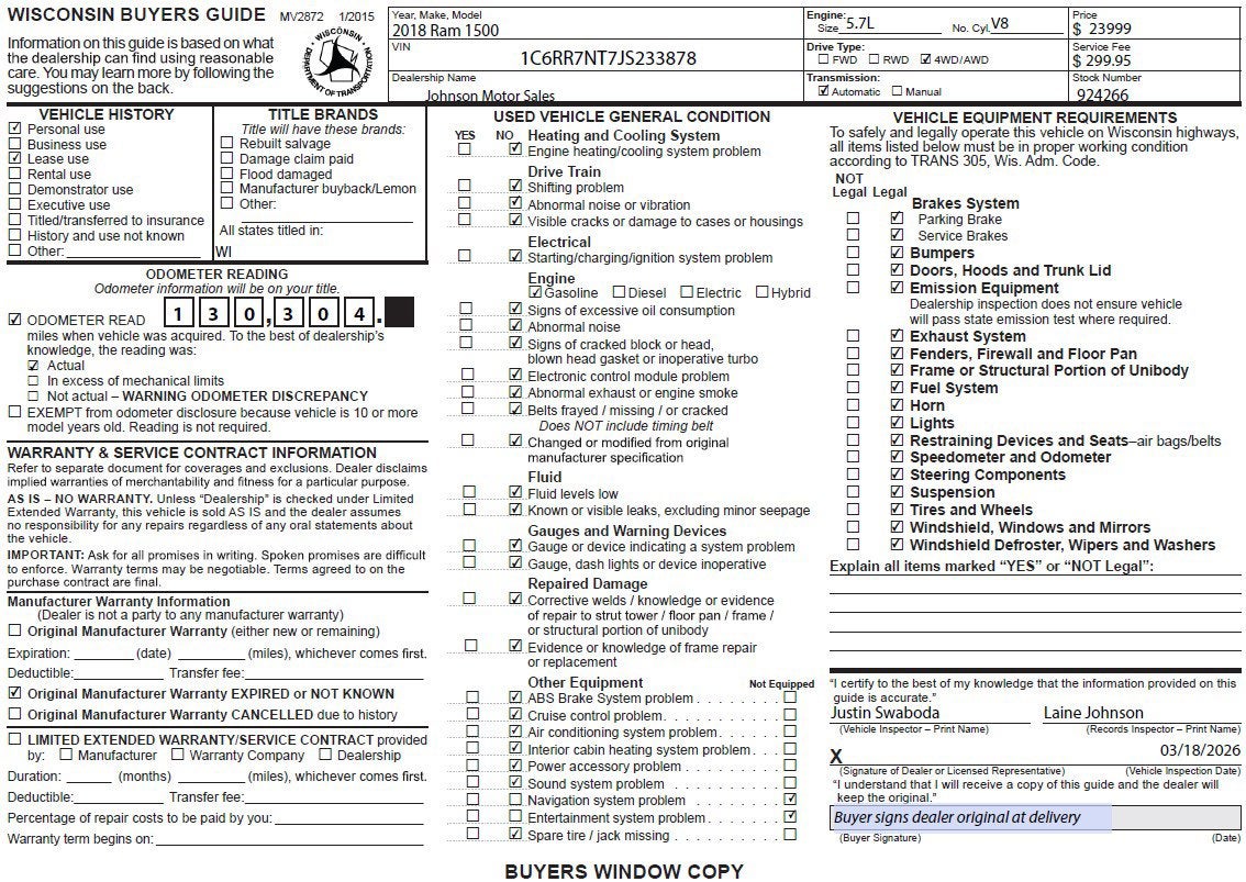 2018 RAM 1500 Laramie