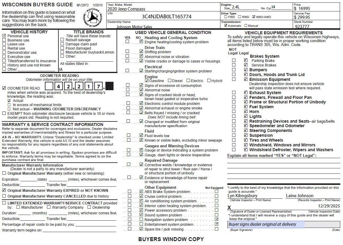 2020 Jeep Compass Sport