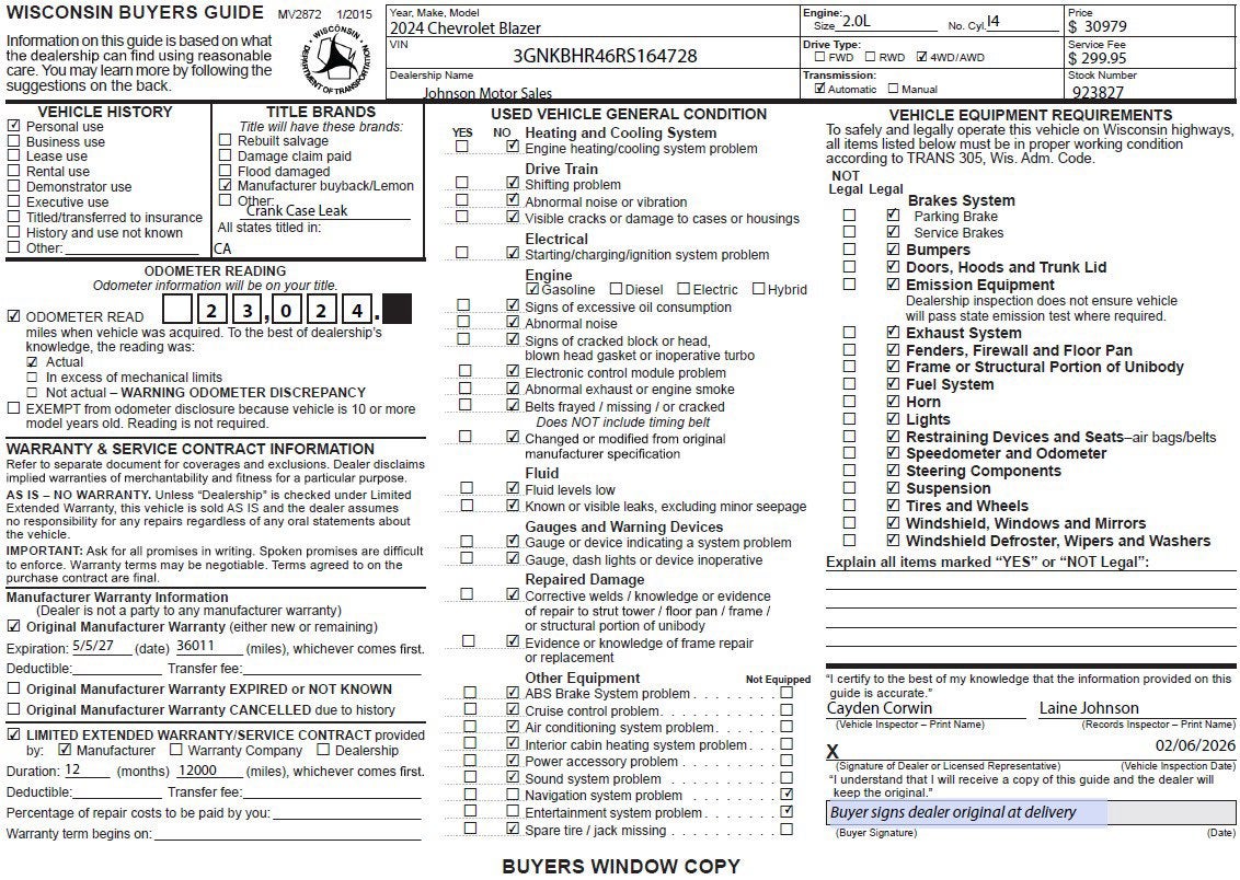 2024 Chevrolet Blazer 2LT