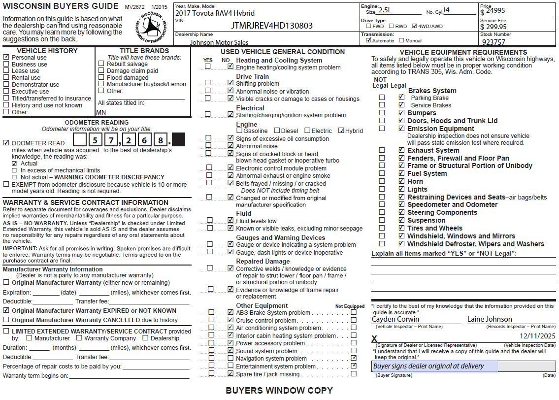 2017 Toyota RAV4 Hybrid XLE