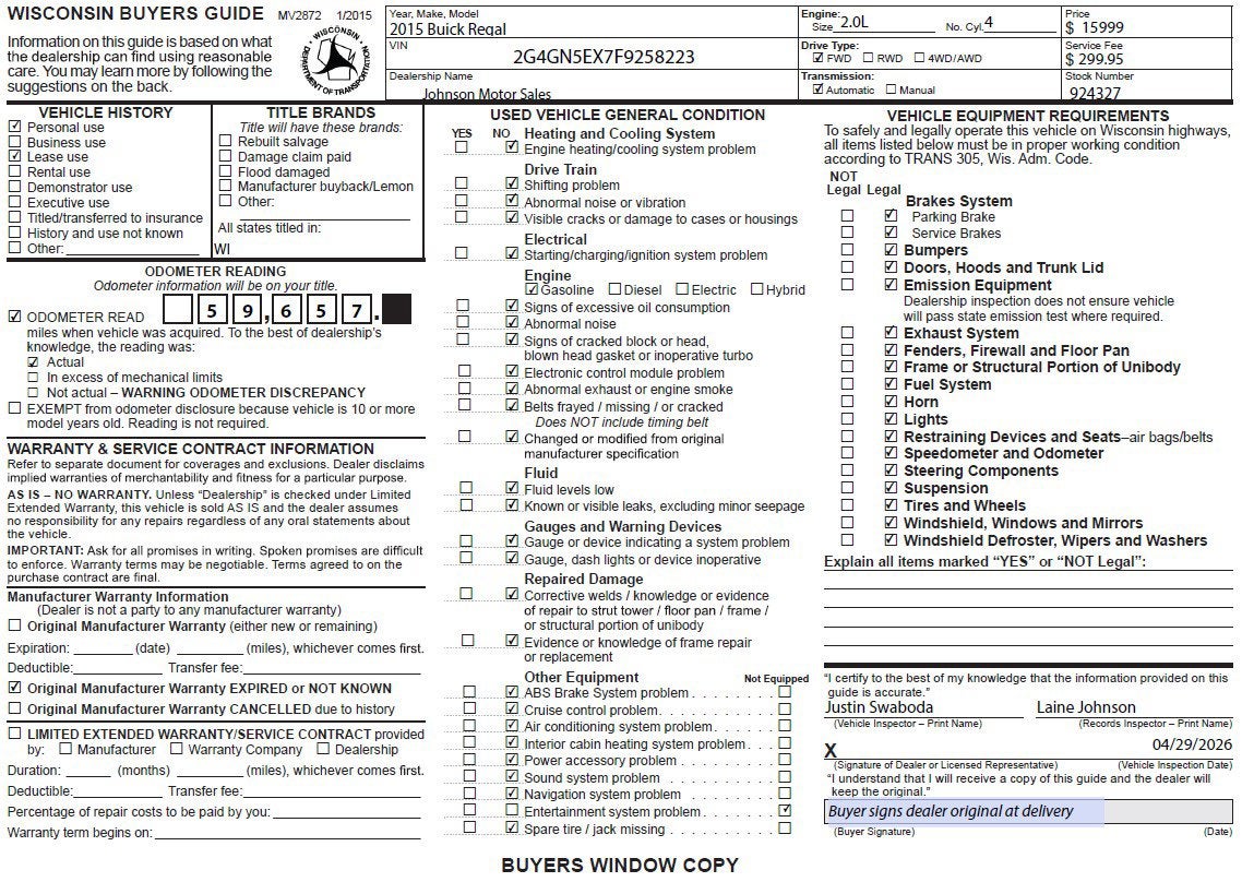 2015 Buick Regal Premium I